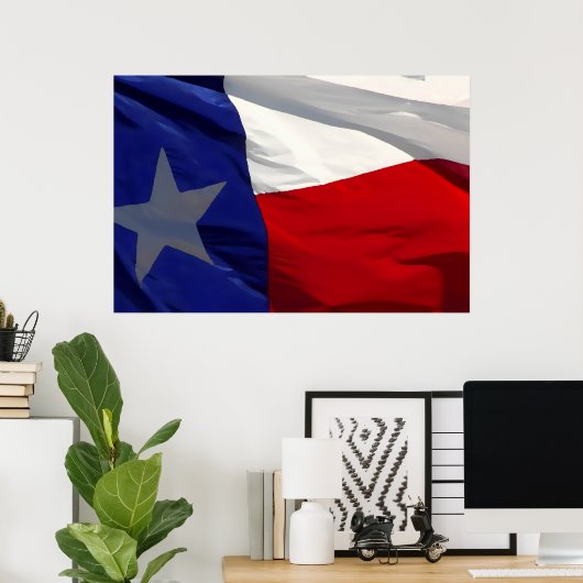 Flag of Texas Pop Art ポスター (ホームオフィス)