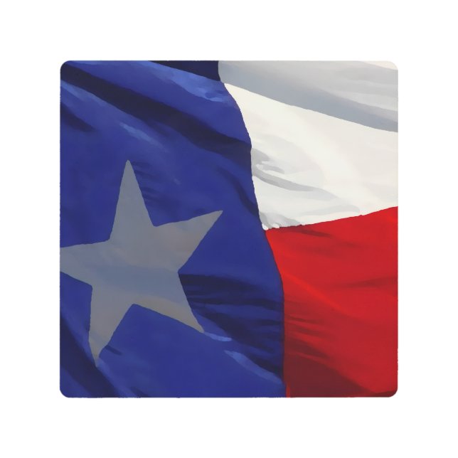 Flag of Texas Pop Art Metal Print メタルプリント (正面)