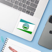 Flag of the city of Moshi, Tanzania シール (ノートパソコンとiPhone)