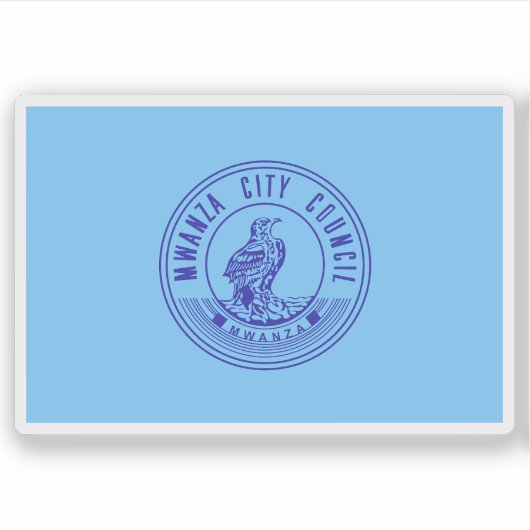 Flag of the city of Mwanza (Rock City), Tanzania シール (正面)