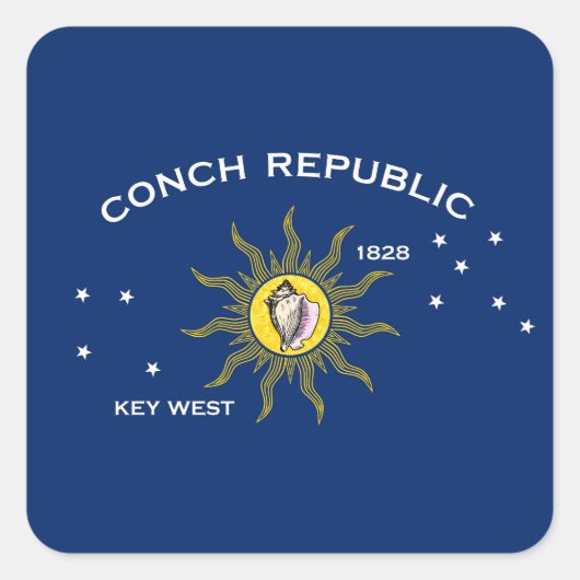 Flag of the Conch Republic, Flag of Key West スクエアシール (正面)