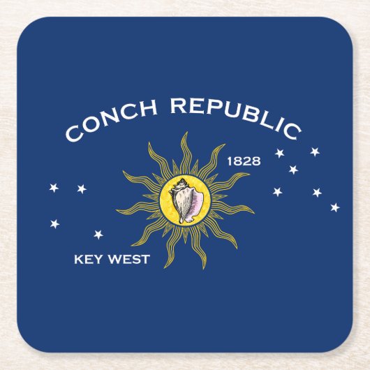 Flag of the Conch Republic, Flag of Key West スクエアペーパーコースター (正面)