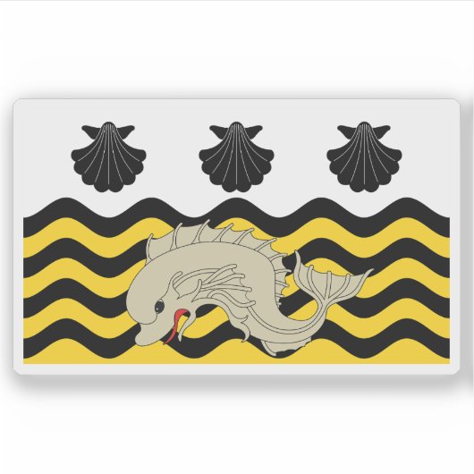 Flag of the town of Poole, England シール (正面)