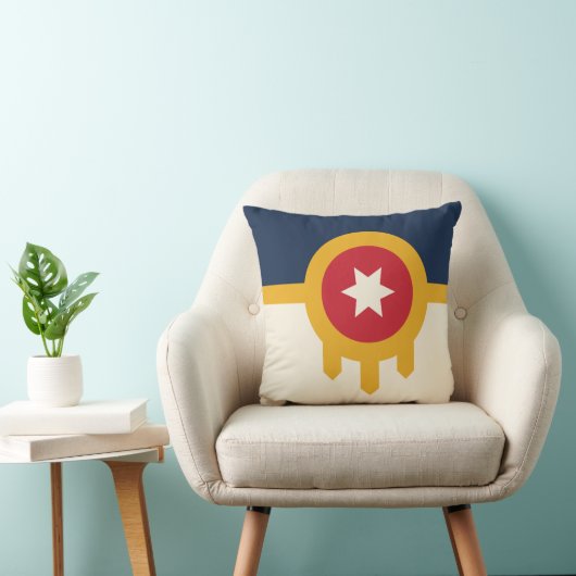 Flag of Tulsa city, Oklahoma State クッション (椅子)