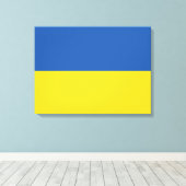 Flag of Ukraine Button キャンバスプリント (インサイチュ (ウッドフロア))