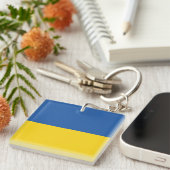 Flag of Ukraine Button キーホルダー (正面右)
