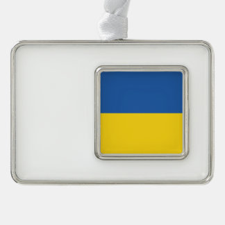 Flag of Ukraine Button シルバープレートフレームオーナメント