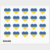 Flag of Ukraine Button Square Sticker ハートシール (シート)