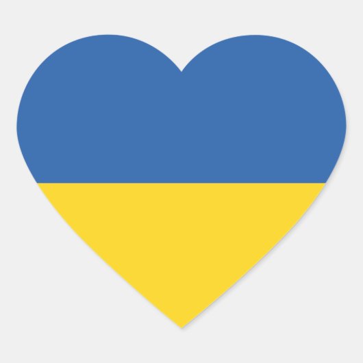 Flag of Ukraine Button Square Sticker ハートシール (正面)