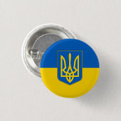 Flag of Ukraine Trident 缶バッジ (正面&裏面)