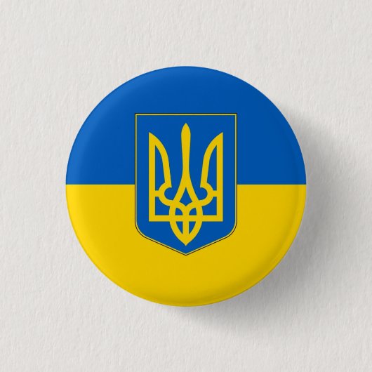 Flag of Ukraine Trident 缶バッジ (正面)