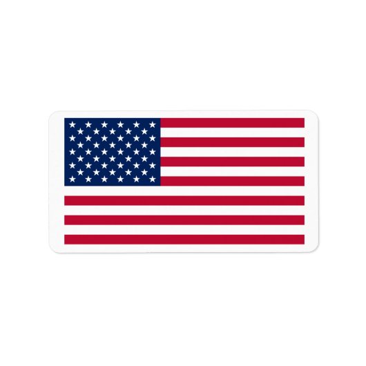 Flag of United States custom-cut  ラベル (正面)