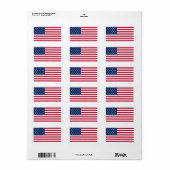 Flag of United States custom-cut ラベル (フルシート)