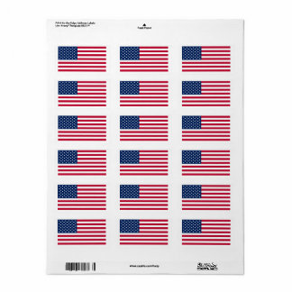 Flag of United States custom-cut  ラベル