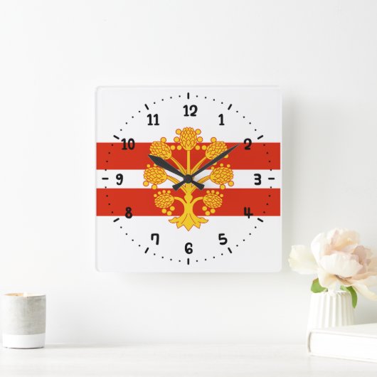 Flag of Westmorland Square Wall Clock スクエア壁時計 (ホーム)