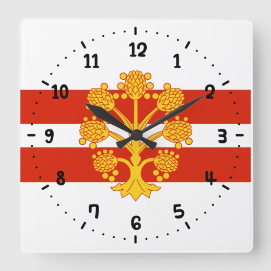 Flag of Westmorland Square Wall Clock スクエア壁時計 (正面)
