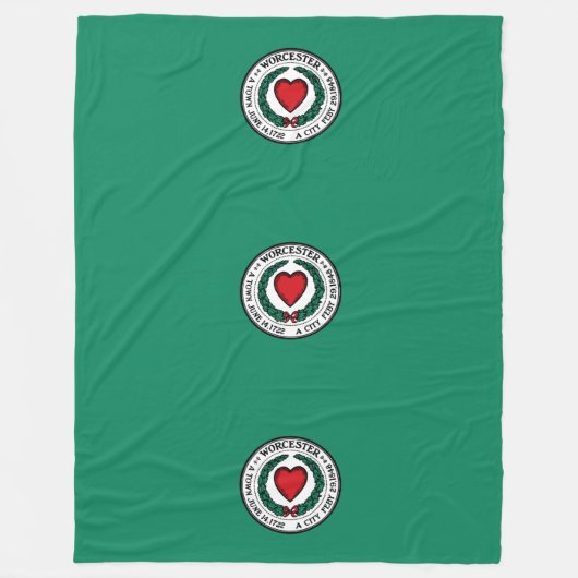 Flag of Worcester, Massachusetts Fleece Blanket フリースブランケット (正面)