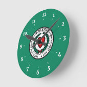 Flag of Worcester, Massachusetts Wall Clock ラウンド壁時計 (傾斜)