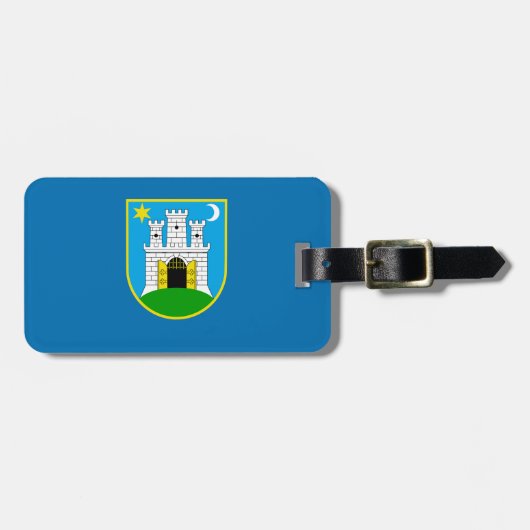 Flag of Zagreb, Croatia Luggage Tag ラゲッジタグ (正面横)