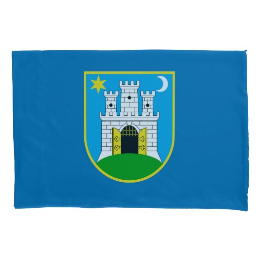 Flag of Zagreb, Croatia Pillow Case 枕カバー (正面)