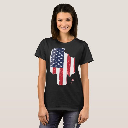 Flag Popsicle Ice Pop 4th of July Patriotic Graphi Tシャツ (正面フル)