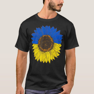 Flag Sunflower Ukrainian Support Vintage southern  Tシャツ
