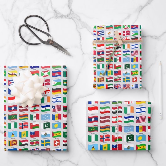 Flags of the World Travel Design ラッピングペーパーシート (正面)