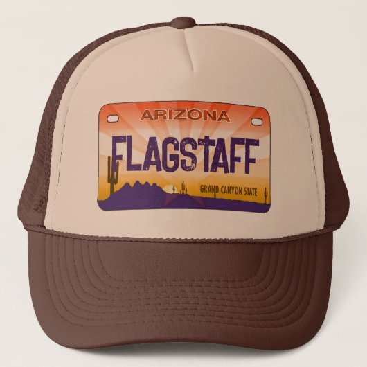 Flagstaff Arizona flag license plate hat キャップ (正面)