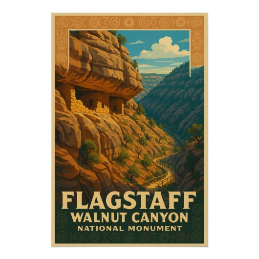 Flagstaff – Walnut Canyon Dwellings ポスター (正面)
