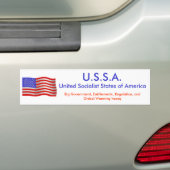 flagwave1、U.S.S.A。、統一されたな社会主義国の… バンパーステッカー (車上)