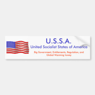 flagwave1、U.S.S.A。、統一されたな社会主義国の… バンパーステッカー