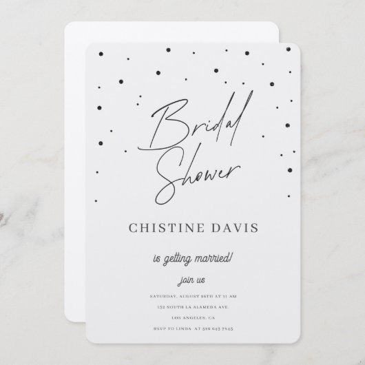 Flakes & Forever Bridal Shower 招待状 (正面/裏面)