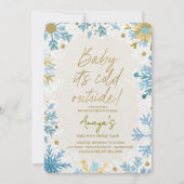 Flakes Frame Winter Birthday Bash Invitation 招待状 (正面)