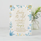 Flakes Frame Winter Birthday Bash Invitation 招待状 (スタンド正面)