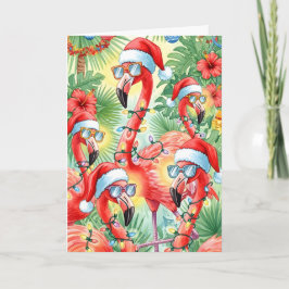 Flamazing Tropical Christmas Flamingo Card シーズンカード
