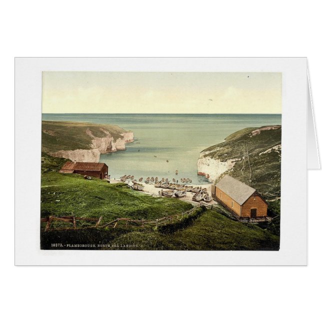 Flamboroughの北海の着陸、ヨークシャ、イギリス (正面横)