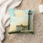 Flamborough Lighthouseの(1900年の)投球のクッション クッション (ブランケット)