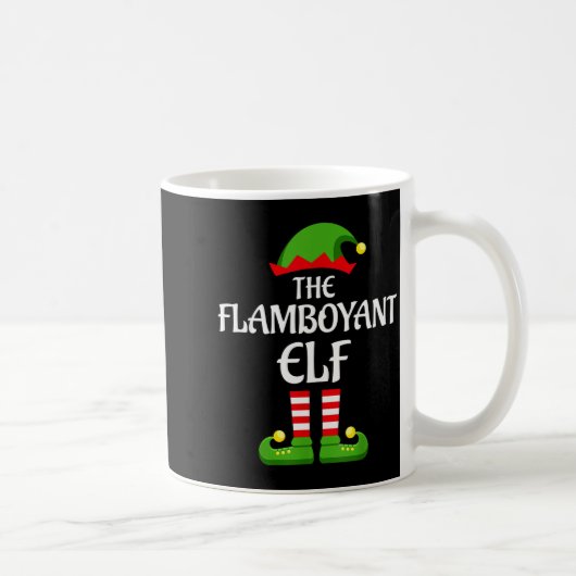 Flamboyant Elf Family Matching Group Christmas コーヒーマグカップ (右)