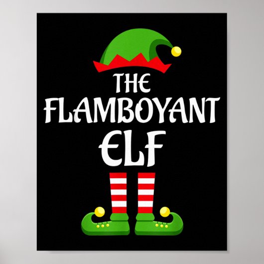 Flamboyant Elf Family Matching Group Christmas  ポスター (正面)