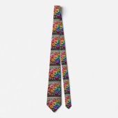 Flamboyant Neck Tie | Rainbow Flowers Faux Glitter ネクタイ (正面)