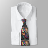 Flamboyant Neck Tie | Rainbow Flowers Faux Glitter ネクタイ (タイ)