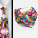 Flamboyant Neck Tie | Rainbow Flowers Faux Glitter ネクタイ<br><div class="desc">Make an unforgettable entrance with this Flamboyant Rainbow Flowers Neck Tie, a vibrant celebration of color, confidence, and expressive style. Bursting with richly saturated rainbow hues and bold floral detail, this design transforms a classic accessory into a true statement piece. The dynamic blend of bright petal, gemstone diamonds and flowing...</div>