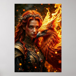Flame Enchantress Fantasy Poster ポスター