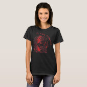 Flame Female Women Black Shirt Tシャツ (正面フル)