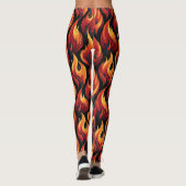 Flame Fire Red Orange Bold Pattern レギンス (裏面)