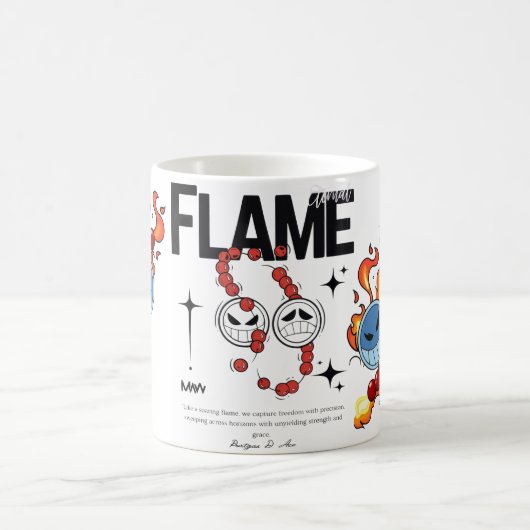 🔥Flame Fist Warrior Mug – Fire Anime Coffee Cup🔥 コーヒーマグカップ (中央)