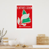 Flame Mid-Century Matchbox Label - Vintage Art ポスター (キッチン)