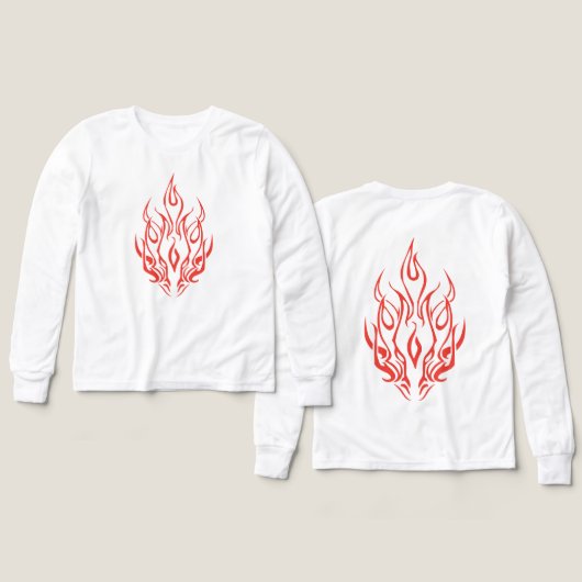 Flame Spirit Face | Tribal Fire Silhouette Art (デザイン 正面＆背面)