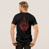 Flame Spirit Face | Tribal Fire Silhouette Art トライブレンドＴシャツ (裏面全面)
