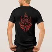 Flame Spirit Face | Tribal Fire Silhouette Art トライブレンドＴシャツ (裏面)